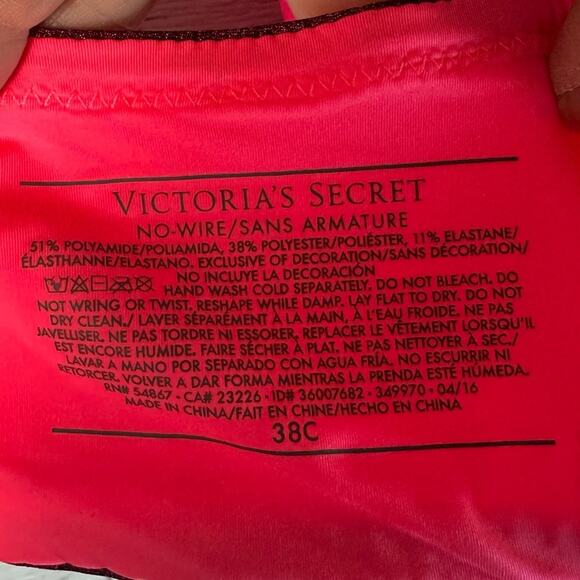 Victoria’s Secret no-wire/sans armature bra push-up colorful pink burgundy - Picture 5 of 6